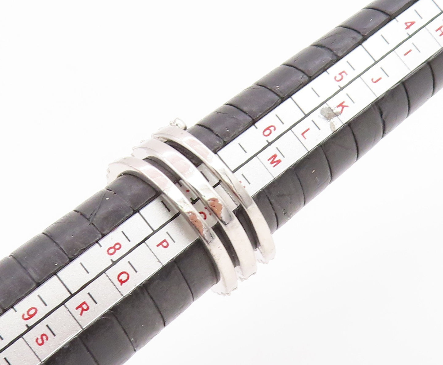 925 Sterling Silver Vintage Ring CZ Spiral Coil Love Heart Band Sz 7 RG35930