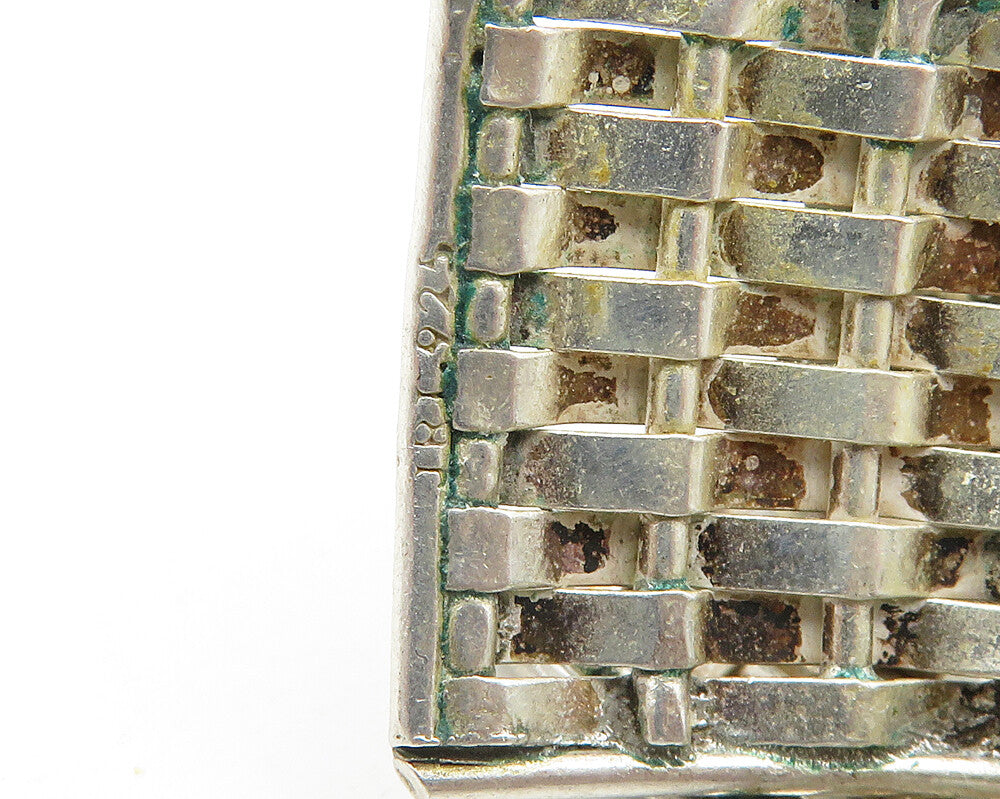 DESIGNER 925 Silver Vintage Shiny Weaved Non Pierce Drop Earrings EG9424