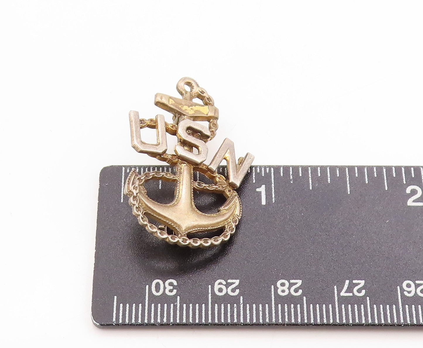 925 Sterling Silver Vintage Brooch US Navy Chief Officer Military Pin BP11883