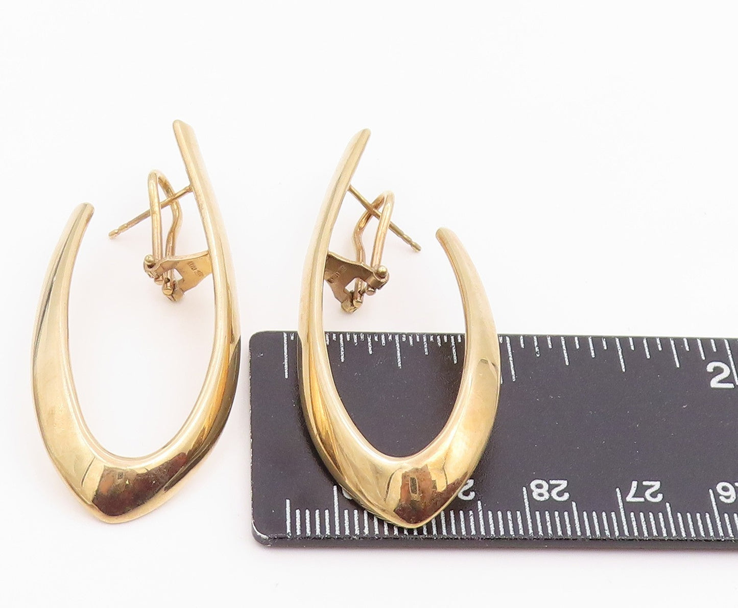 925 Sterling Silver Vintage Earrings Gold Plated Minimalist Twisted Hoop EG14246