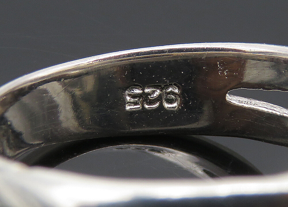 925 Sterling Silver Vintage Shiny Floral Leaves Band Ring Sz 6 RG20455