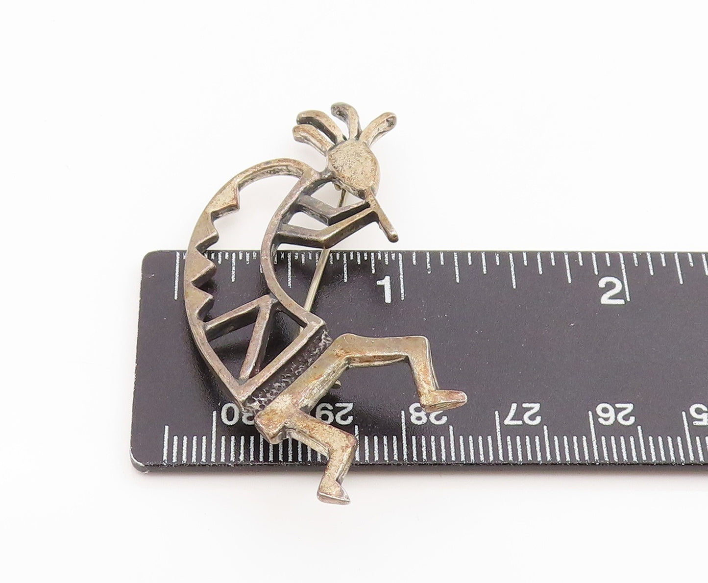 925 Sterling Silver Vintage Brooch Pin SOUTHWESTRN Flute Player Outline BP12175