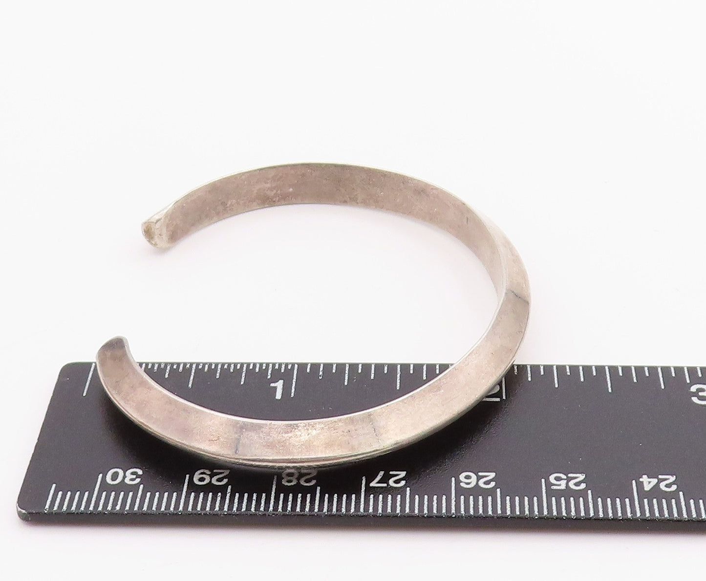 925 Sterling Silver Vintage Bracelet Minimalist Solid Knife Edge Cuff BT11398