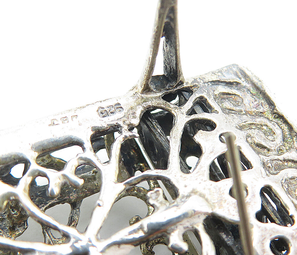 925 Sterling Silver Vintage Heart Swirl Grand Piano Trinket (OPENS) TR1363