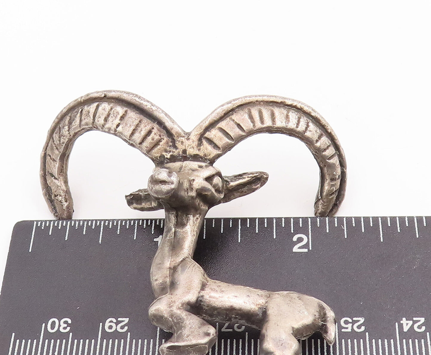 925 Sterling Silver Vintage Brooch Pin MMA Antique 3D Cutout Alpine Ibex BP11142