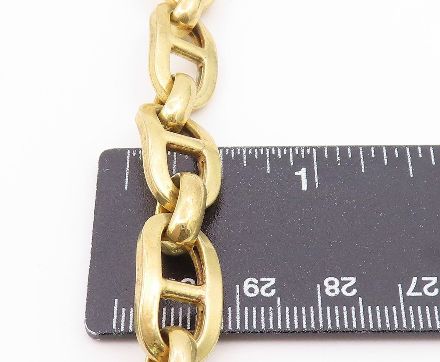 925 Sterling Silver Vintage Bracelet Gold Plated Mariner Anchor Link BT12196