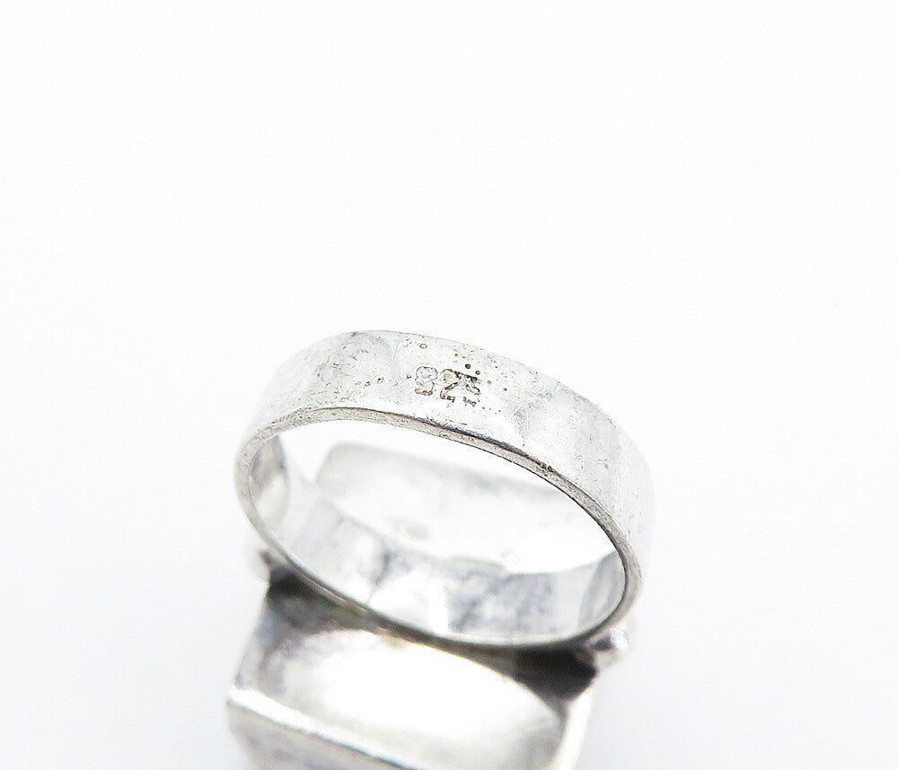 925 Sterling Silver Vintage Grey Jasper Square Cocktail Ring Sz 5.5 RG6528