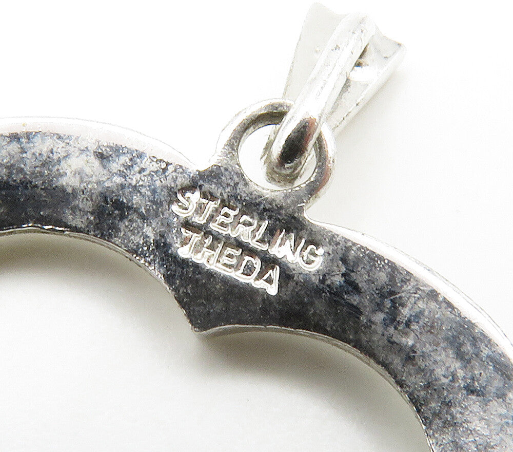 925 Sterling Silver Vintage Sparkling Open Love Heart Pendant PT11621