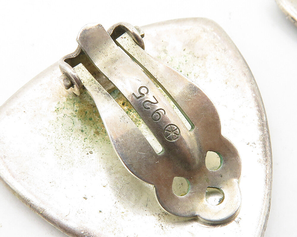 925 Sterling Silver Vintage Oxidized Non Pierce Earrings EG9401