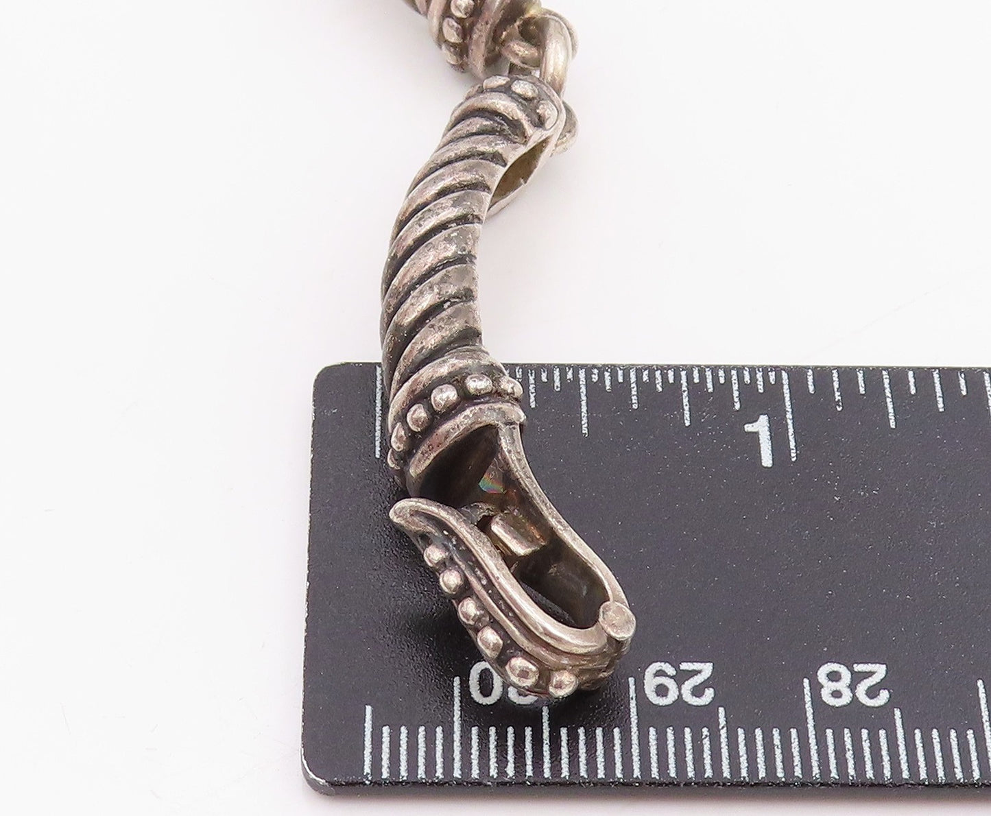 925 Sterling Silver Vintage Bracelet WHITHEY KELLY Twisted Rope Link BT11489