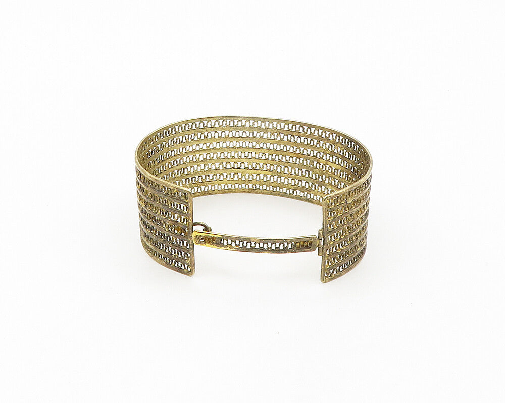 MMG WAG 925 Sterling Silver Vintage Open Swirl Pattern Cuff Bracelet BT7109