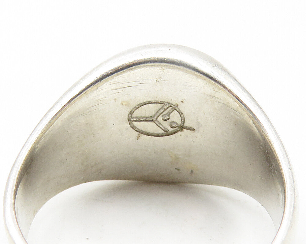 925 Sterling Silver & 14K GOLD Shiny Two Tone Cutout Band Ring Sz 12 RG11244