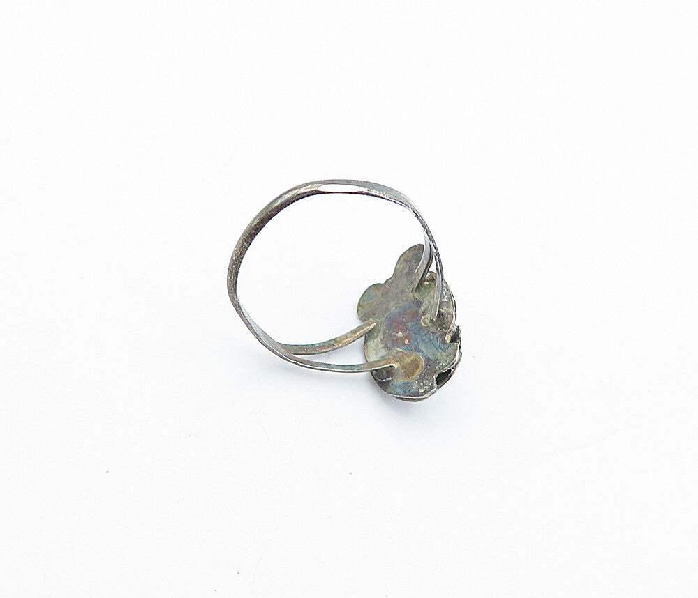 NAVAJO 925 Sterling Silver Vintage Antique Jasper Cocktail Ring Sz 8 RG3866
