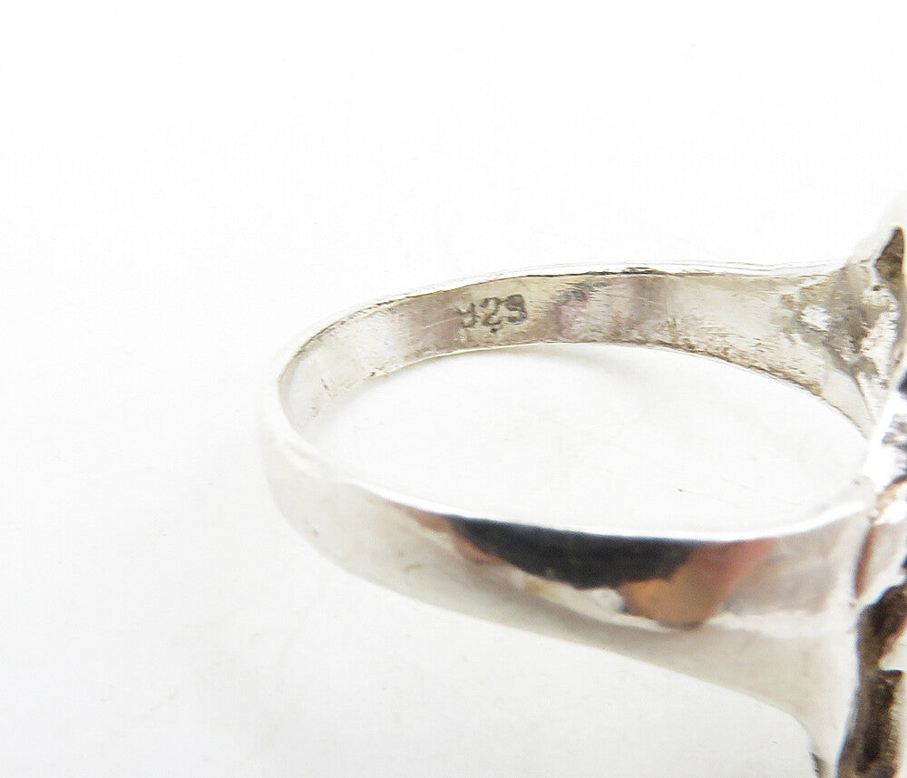 925 Sterling Silver Vintage Shiny Double Dolphin Motif Band Ring Sz 7 RG8902