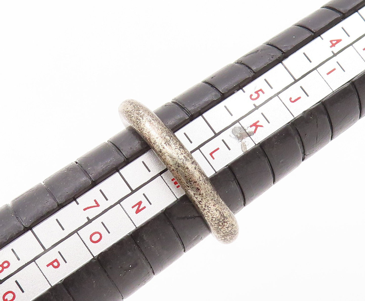 925 Sterling Silver Vintage Ring Dark Tone Designer Open Loop SZ 5.5 RG31951