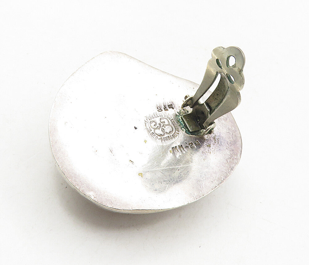 LOS BALLESTEROS 925 Sterling Silver Vintage Hollow Non Pierce Earrings EG4931
