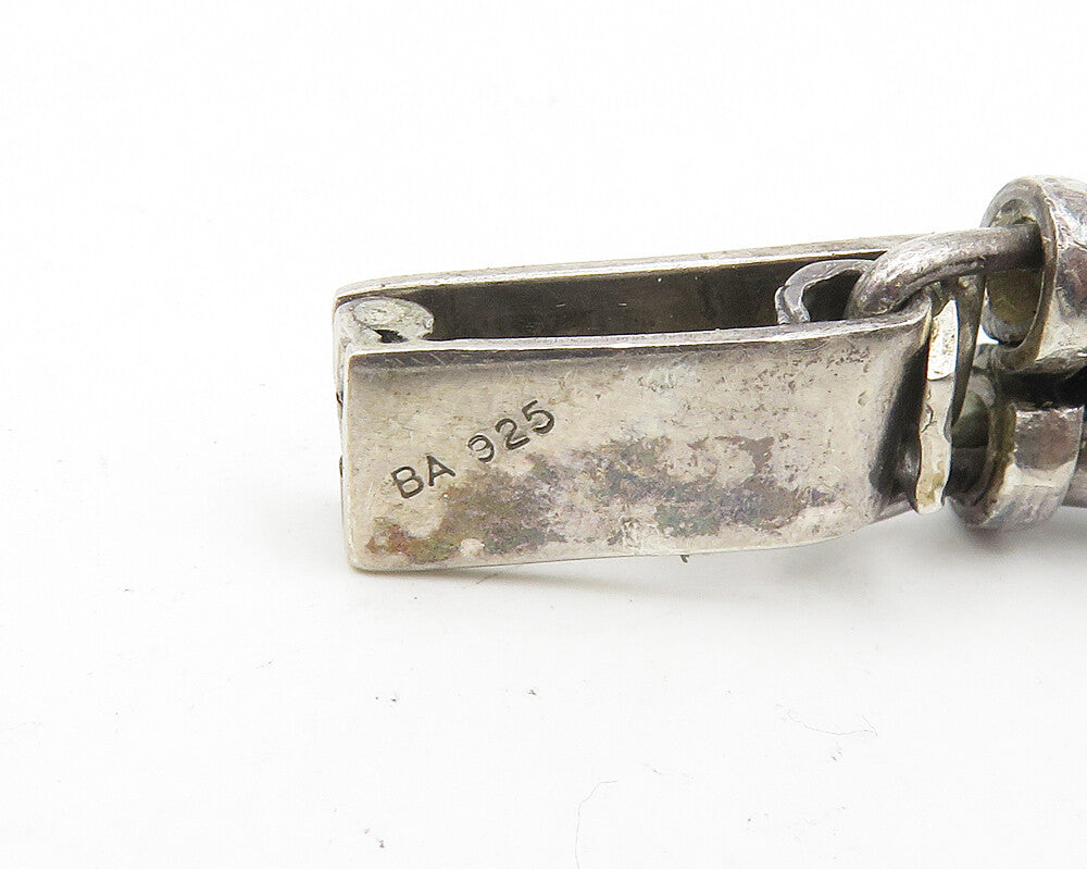 BALI 925 Silver Vintage Dark Tone Wheat Detail Bar Chain Bracelet BT7505