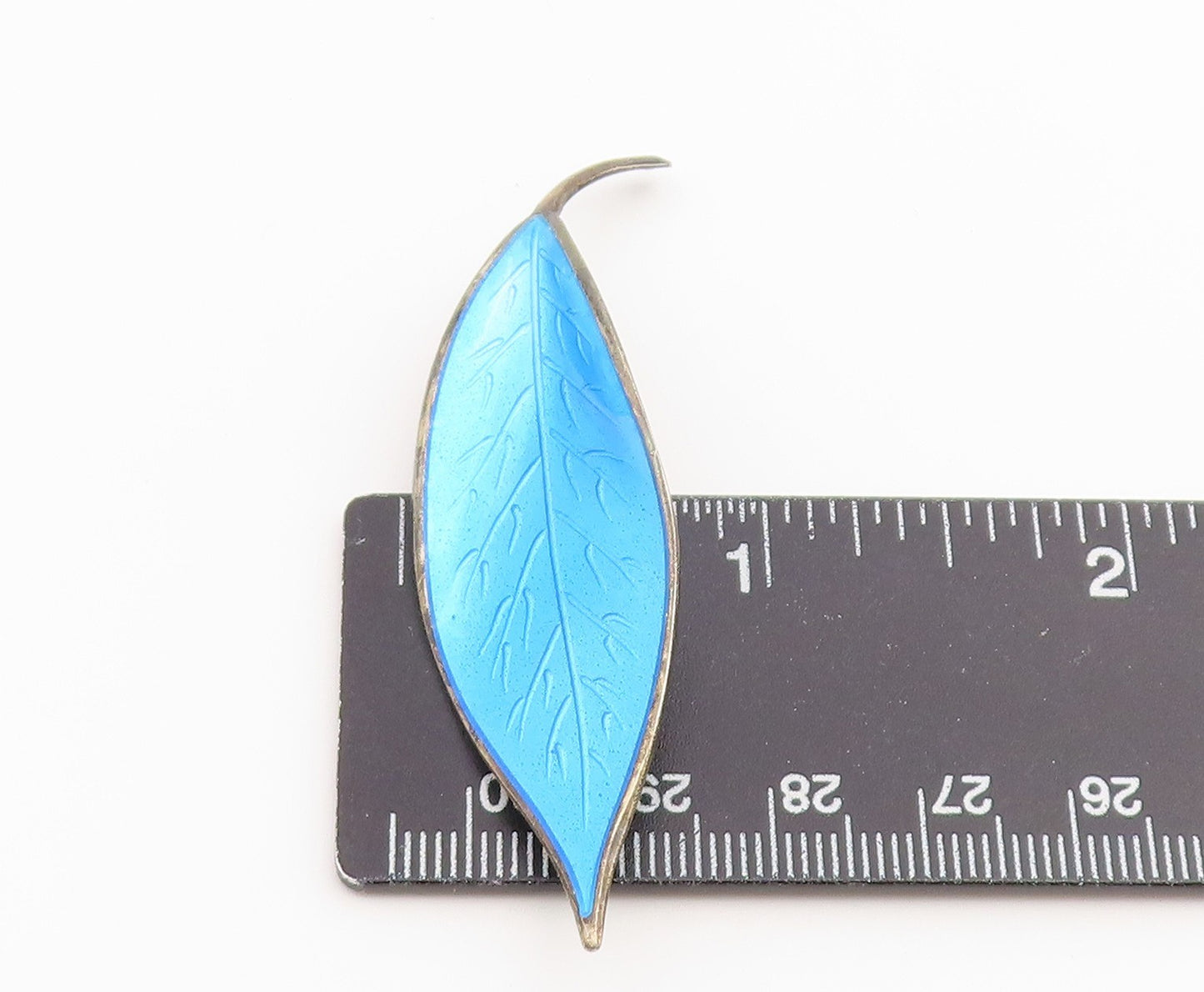 925 Sterling Silver Vintage Brooch Pin DAVID ANDERSEN NORWAY Enamel Leaf BP12664