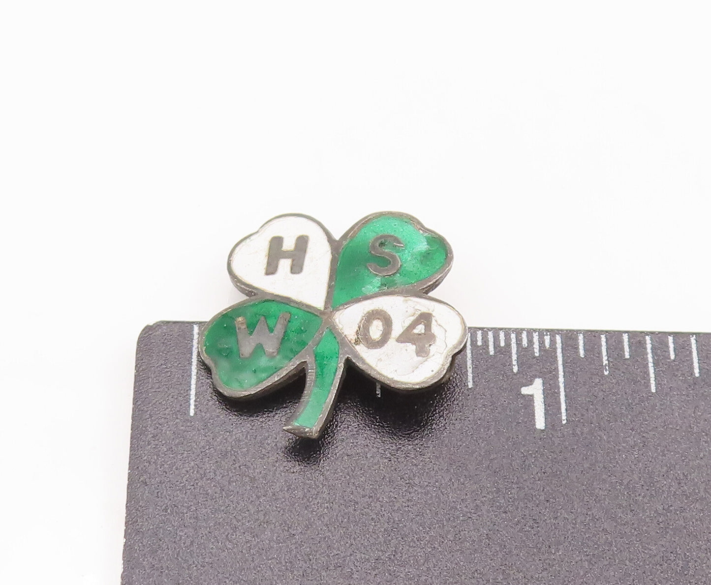 925 Sterling Silver Vintage Brooch Pin Two Tone Enameled Antique Flower BP10721