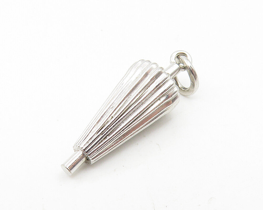 925 Sterling Silver Vintage Petite Shiny Closed Umbrella Motif Pendant PT8905