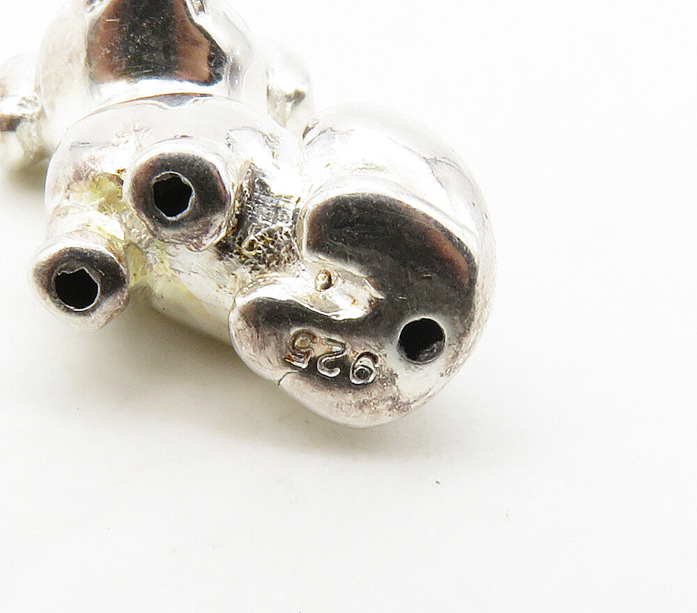 925 Sterling Silver Vintage Shiny Petite Puppy Dog Animal Pendant PT12726
