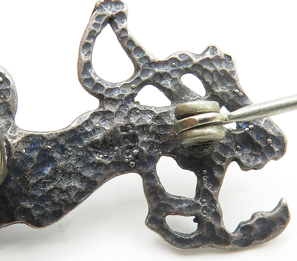 925 Sterling Silver Vintage Dark Tone Dancing Woman Petite Brooch Pin BP6550