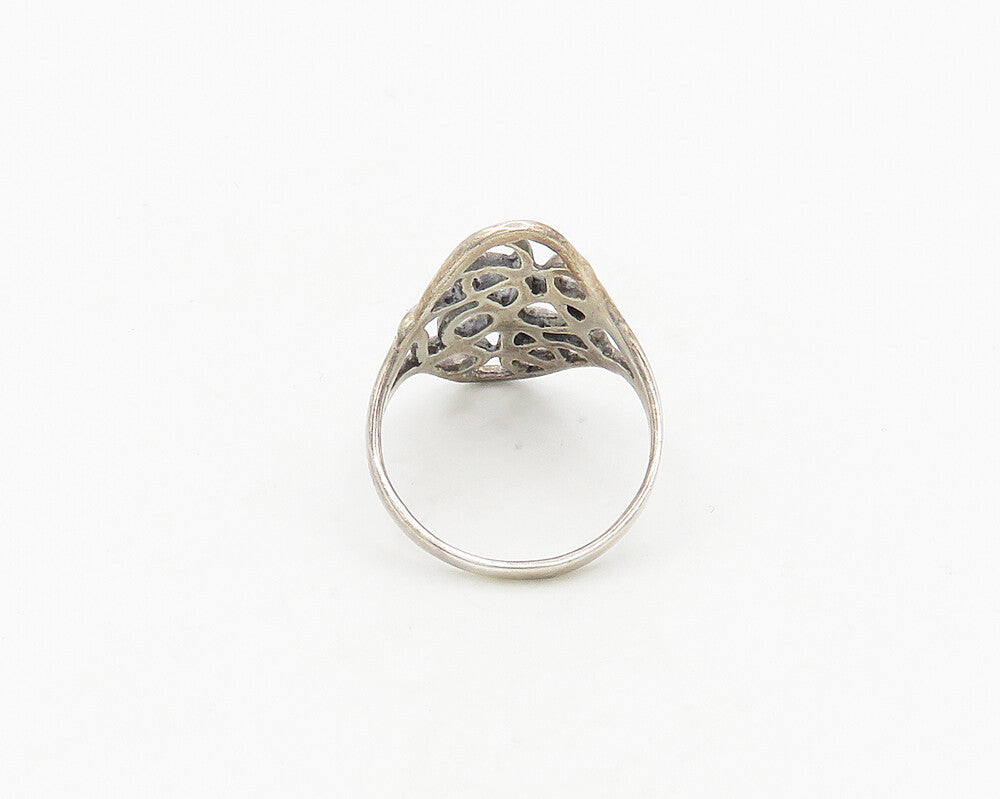 925 Sterling Silver Vintage Shiny Interlaced Design Band Ring Sz 5.5 RG18654