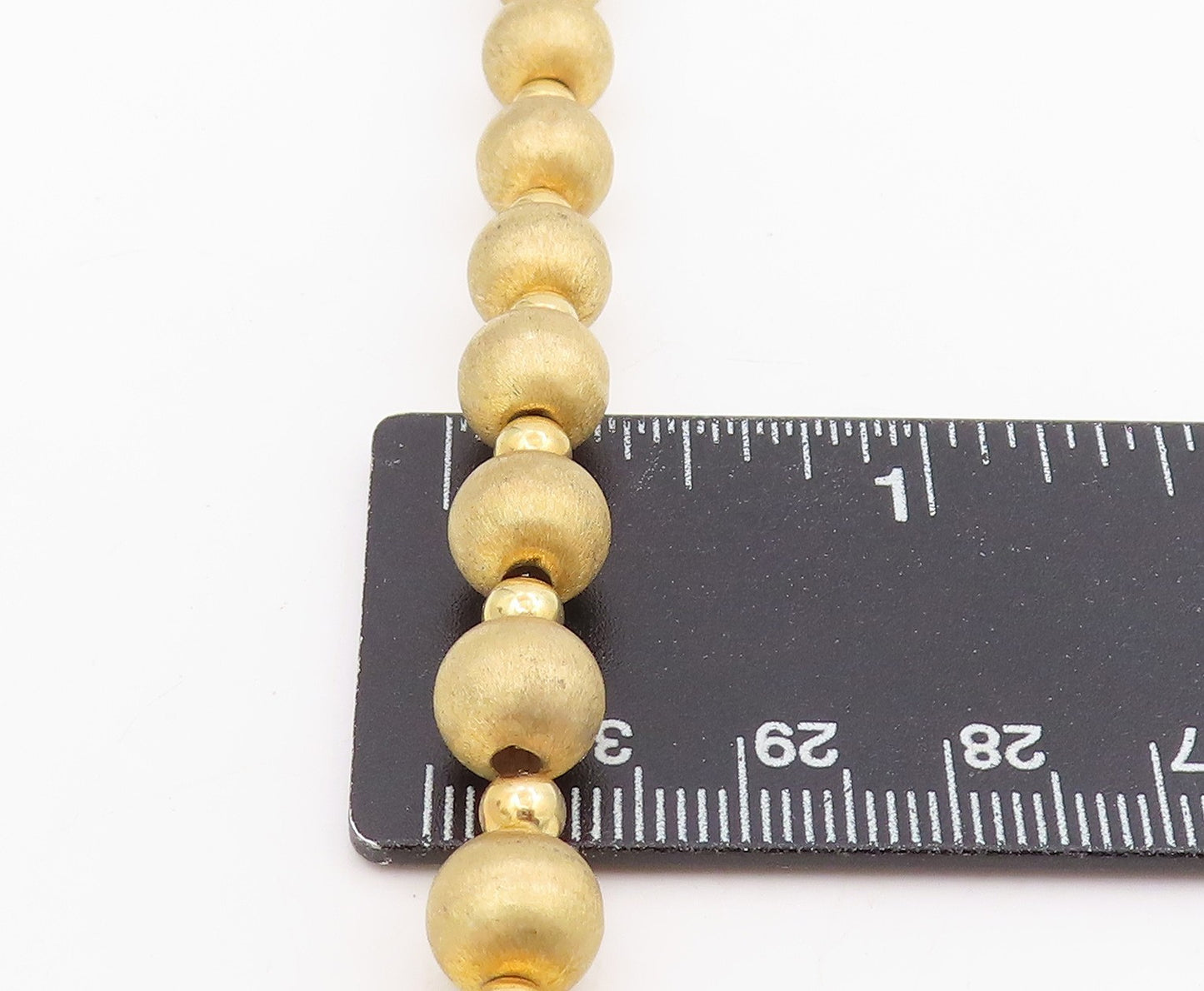 925 Sterling Silver Vintage Necklace Gold Plated Chunky Beaded Chain NE4694
