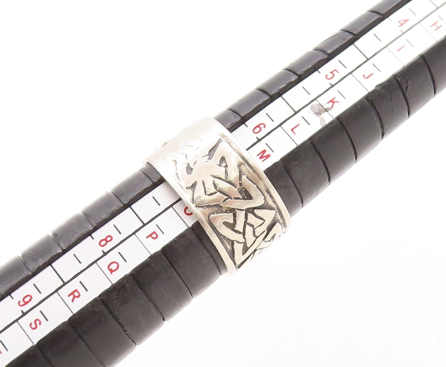 925 Sterling Silver Vintage Ring Minimalist Celtic Design Grooved Sz 7 RG31295