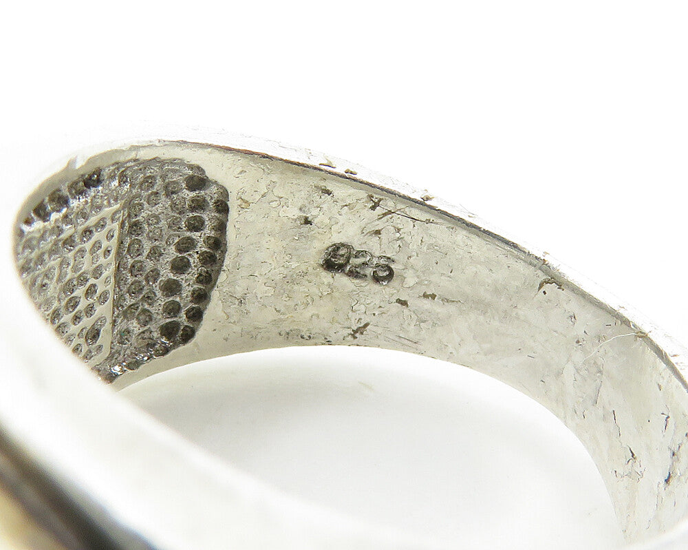 925 Sterling Silver Vintage Cubic Zirconia Square Band Ring Sz 7 RG19269