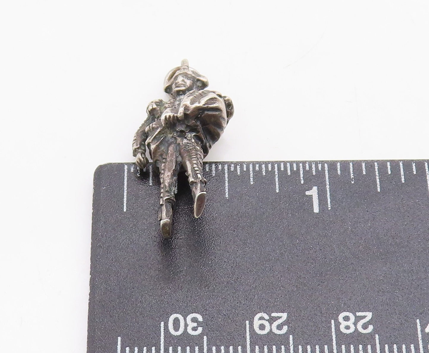 925 Sterling Silver Vintage Pendant Dark Tone Carved Man Charm PT23726