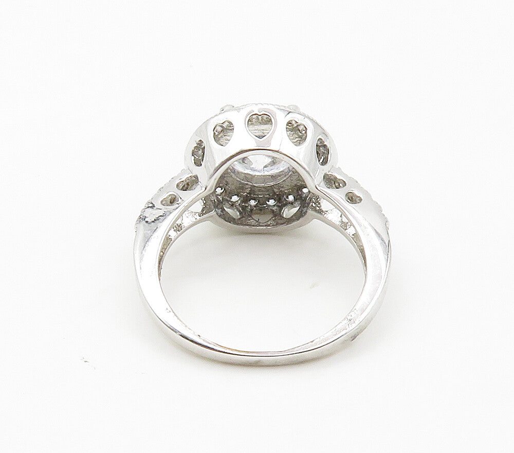 925 Sterling Silver Sparkling Prong Set Cubic Zirconia Ring Sz 6.5 RG15231