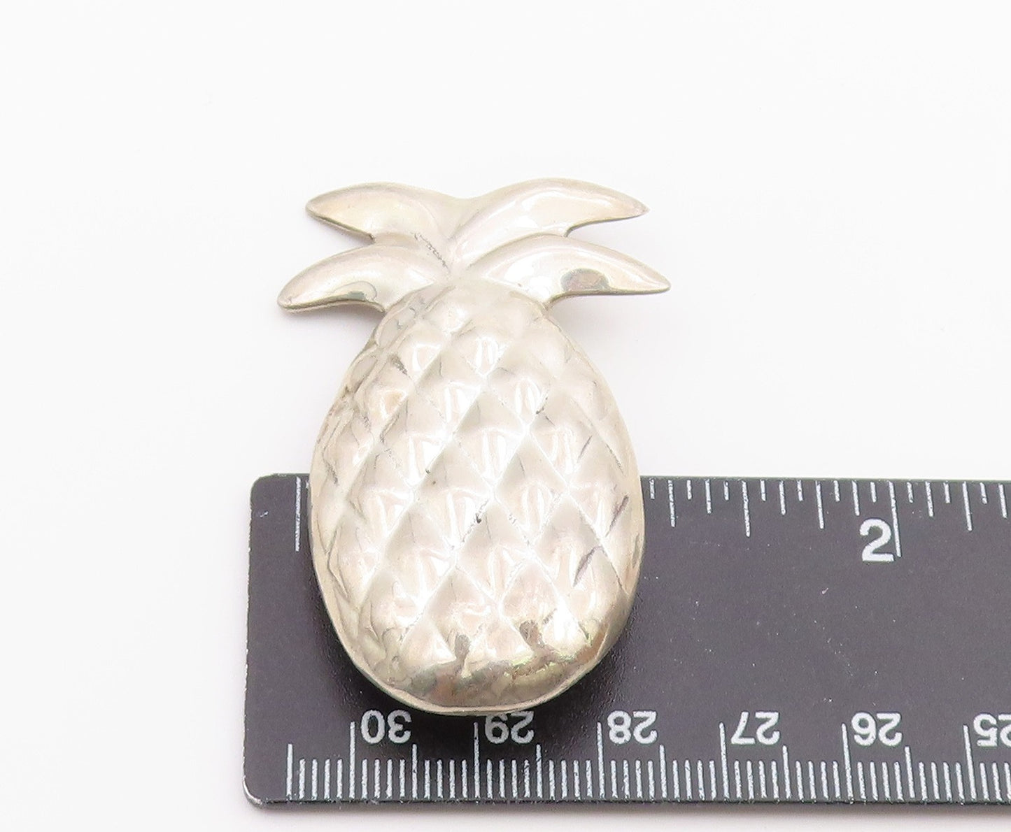 MEXICO 925 Sterling Silver Vintage Shiny Pineapple Fruit Brooch Pin BP4674