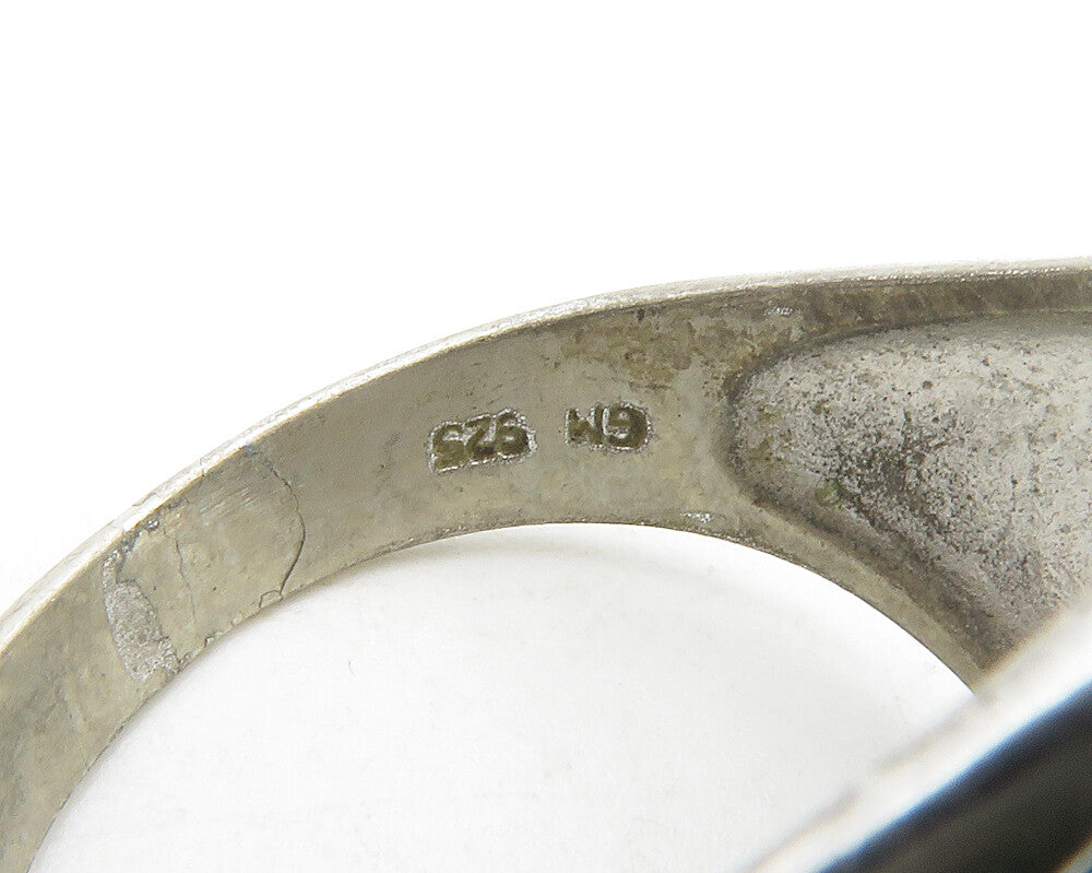 925 Sterling Silver Vintage Cubic Zirconia Round Cocktail Ring Sz 10 RG13835