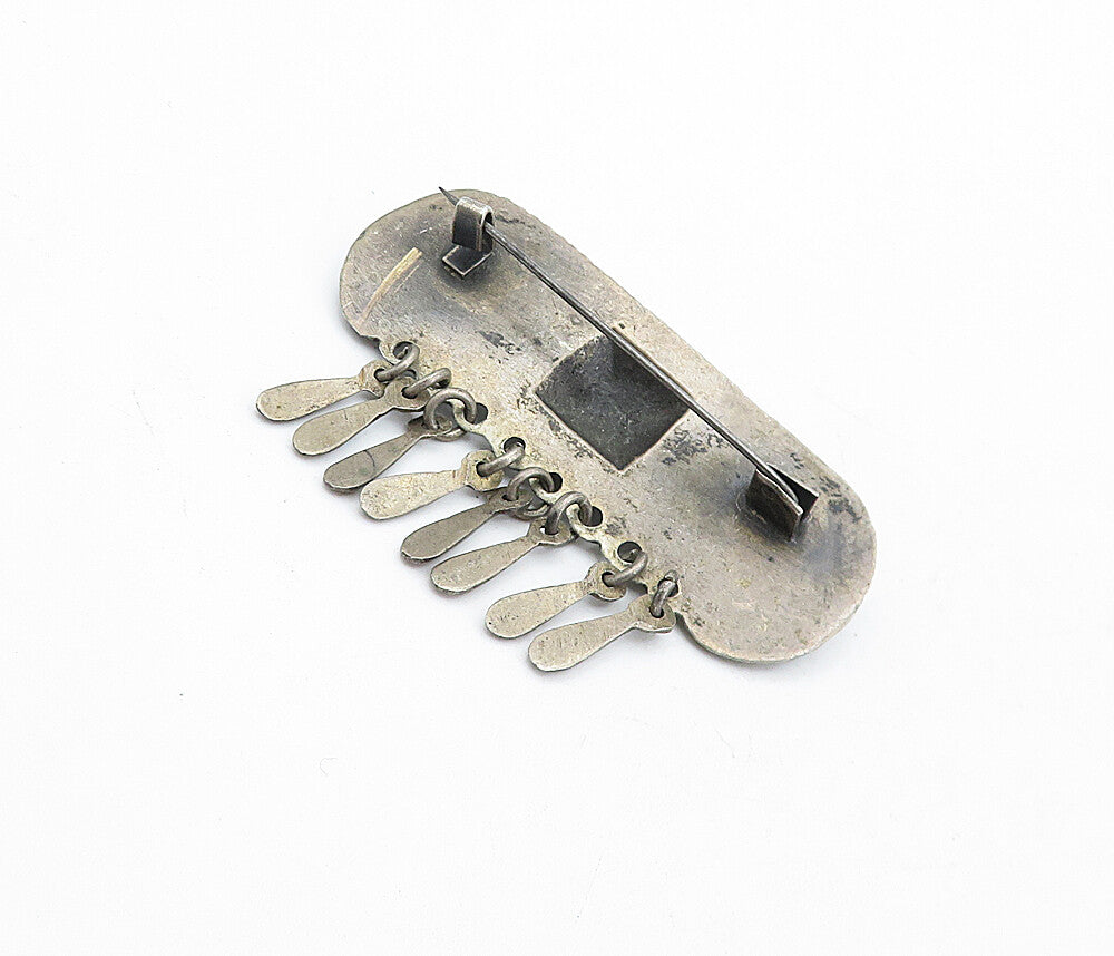 925 Sterling Silver Vintage Antique Oxidized Floral Swirl Brooch Pin BP1490