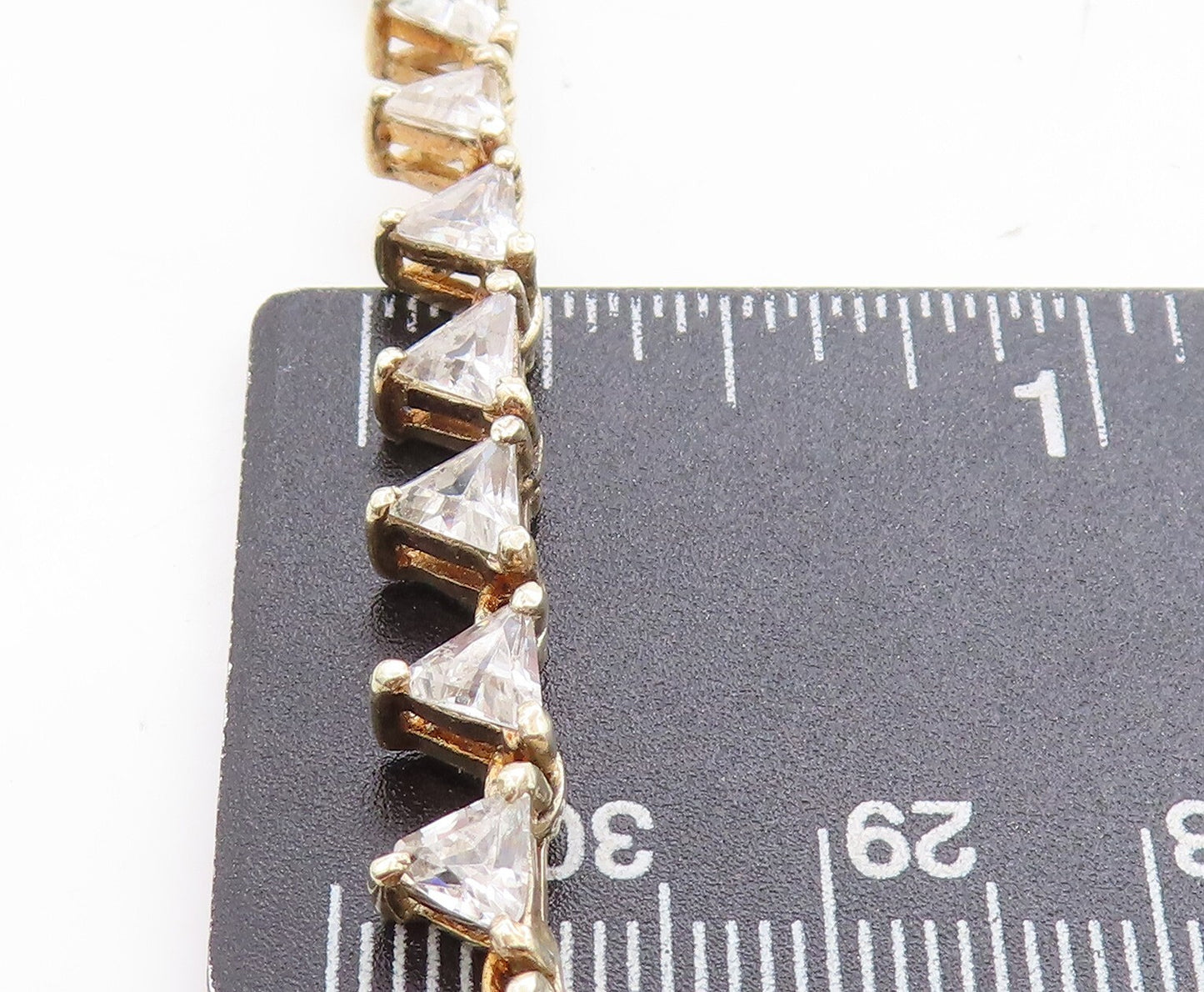 925 Sterling Silver Cubic Zirconia Shiny Gold Plated Chain Necklace NE2105