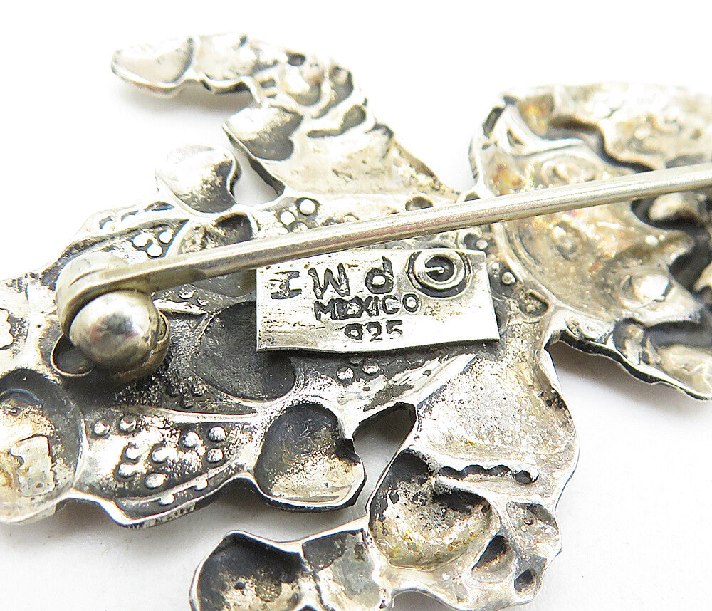 MEXICO 925 Sterling Silver Vintage Love Heart Little Girl Brooch Pin BP2102