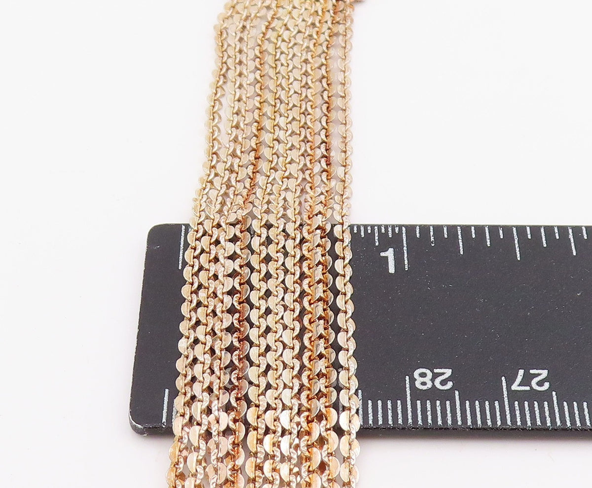 925 Sterling Silver Vintage Bracelet Classic Multi Strand Intricate Link BT11716