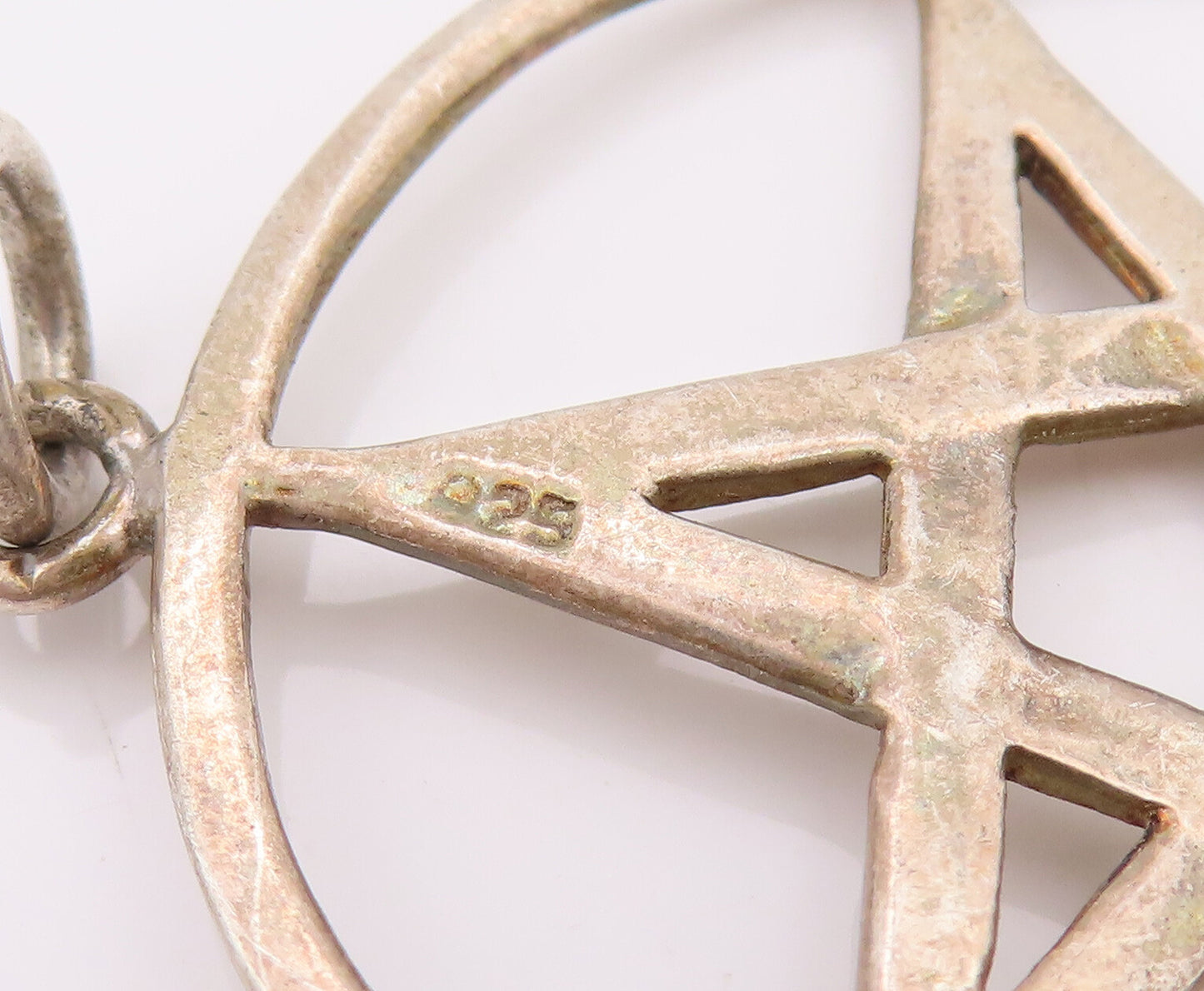 925 Sterling Silver Vintage Masonic Star Incircle Cutout Pendant PT22095