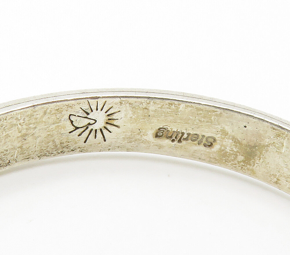NAVAJO 925 Silver Vintage Oxidized Pattern Petite Cuff Bracelet BT6297