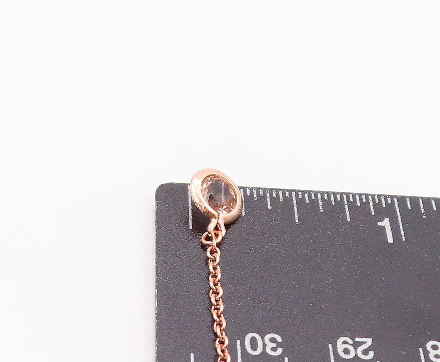 925 Sterling Silver Vintage Necklace Rose Gold Plated Gemstones Drop NE4508
