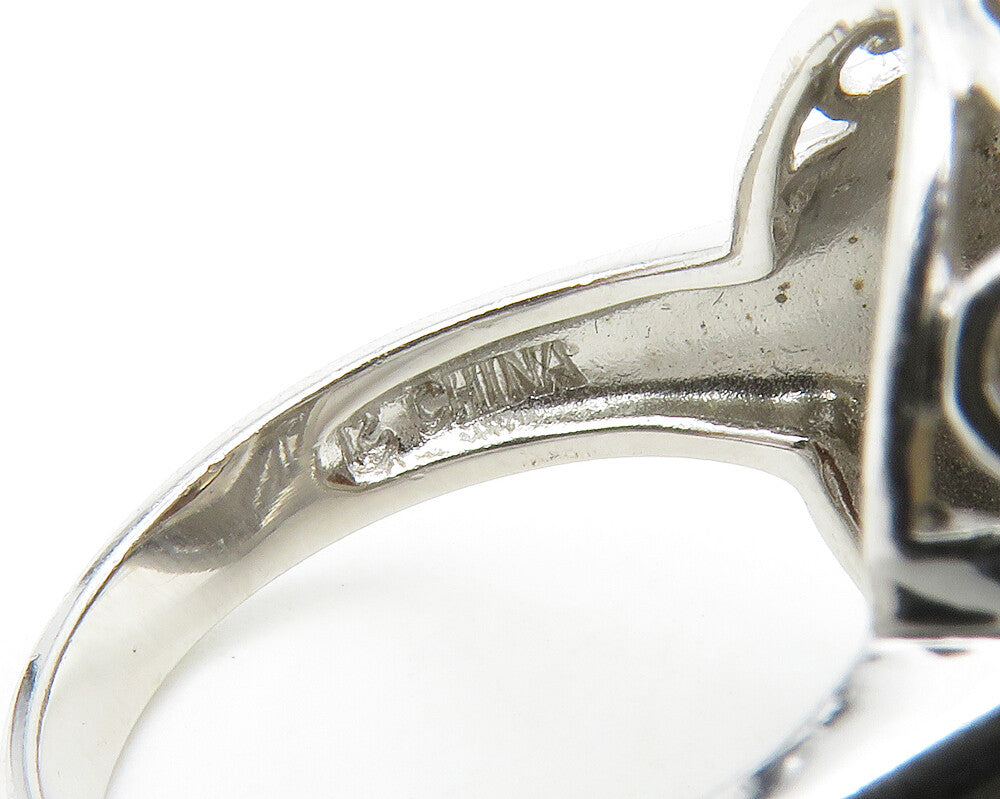 925 Sterling Silver Smoky Topaz Baroque Swirl Cocktail Ring Sz 8 RG13898