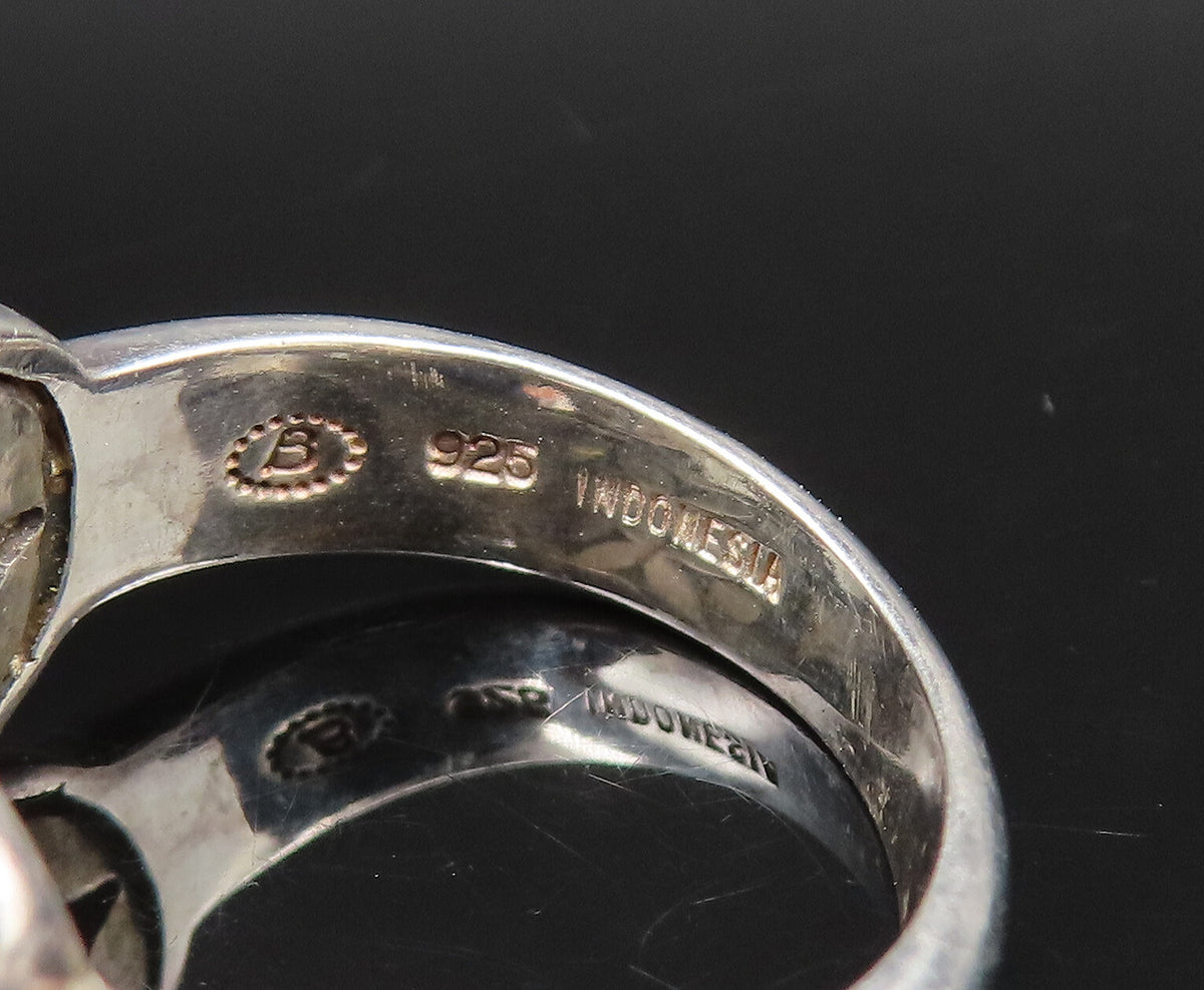 925 Sterling Silver Vintage Butterfly Motif X Crisscross Ring Sz 7 RG25828