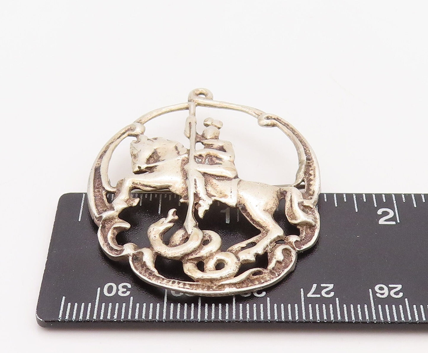 925 Sterling Silver Vintage Brooch Pin Cutout Royal Soldier Snake BP11233