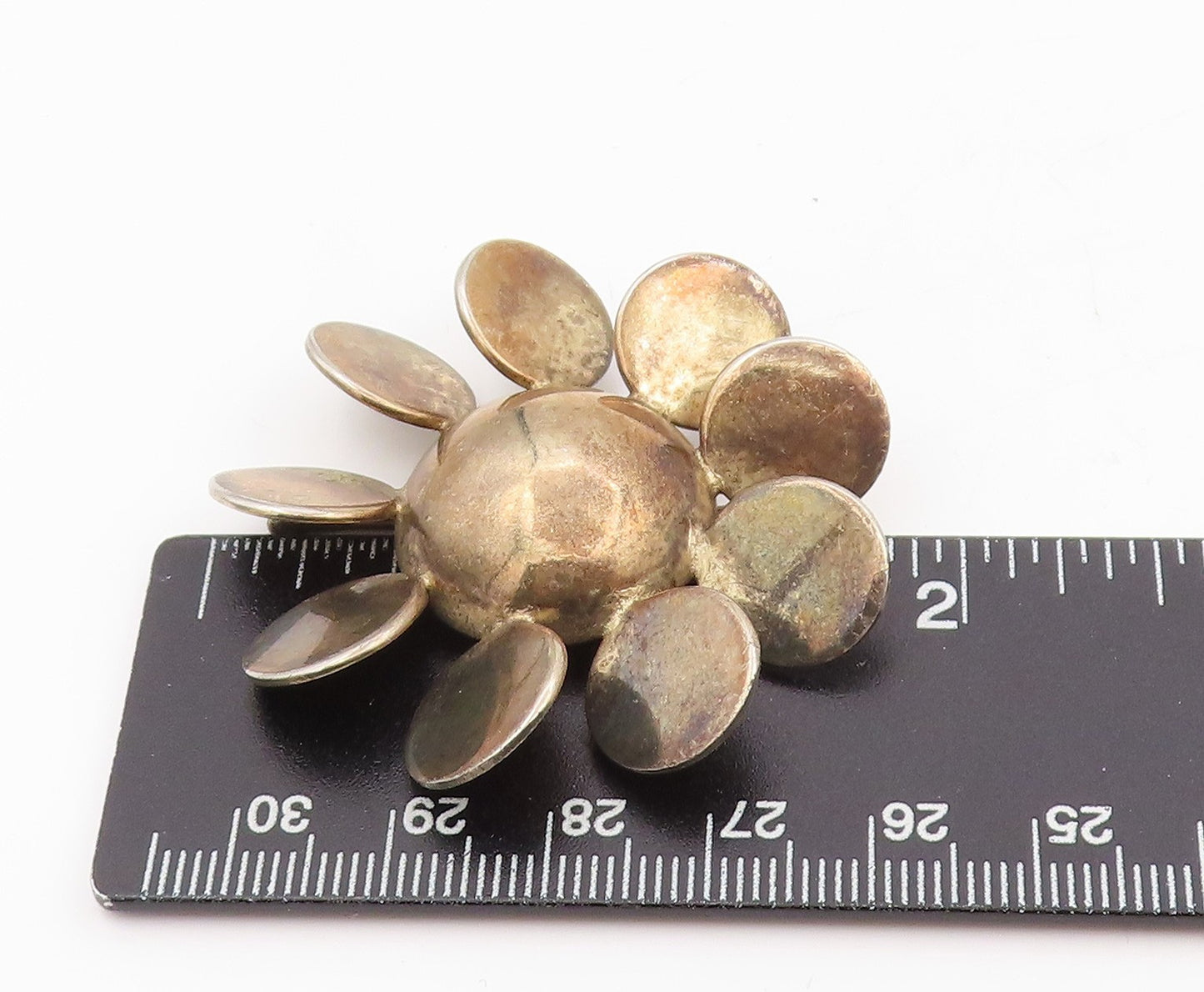 925 Sterling Silver Vintage Brooch DEROSA Modernist Abstract Floral Pin BP12004