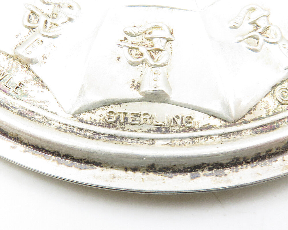 TOWLE 925 Sterling Silver Vintage Flute Player Flower Pattern Pendant PT14117