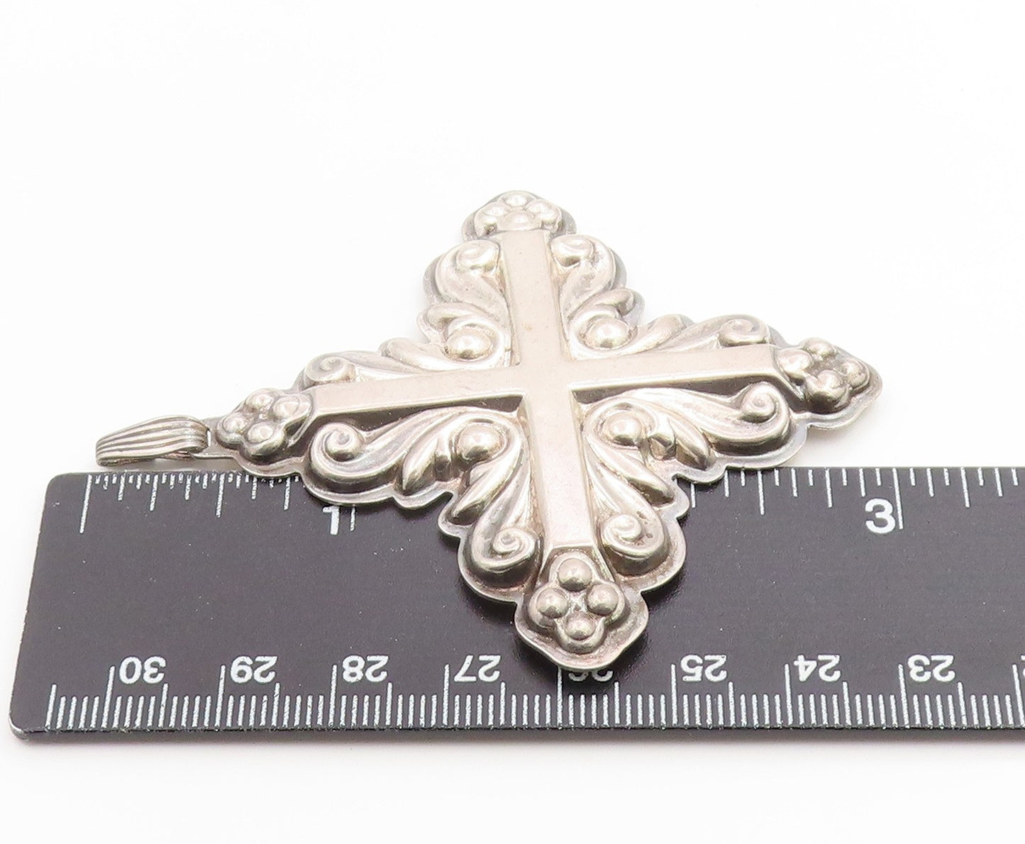 925 Sterling Silver Vintage Pendant REED & BARTON 1983 Christmas Cross PT26302