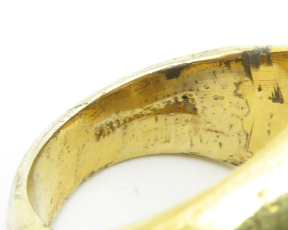 925 Sterling Silver Vintage Cubic Zirconia Crown Cocktail Ring Sz 6 RG14323