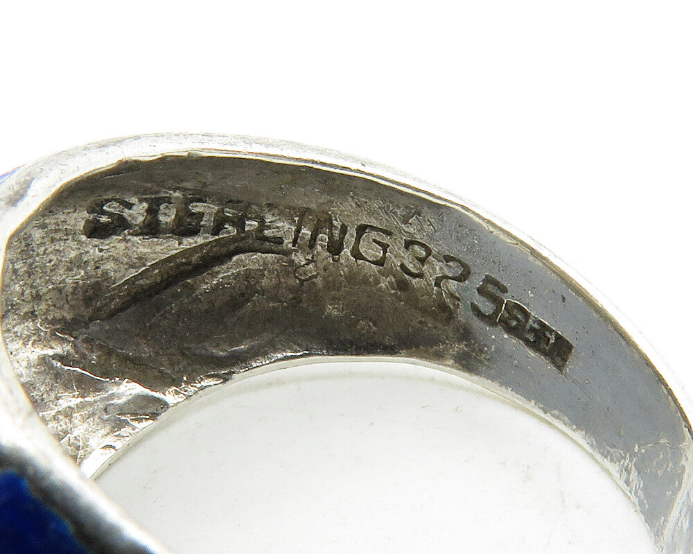 SIAM 925 Sterling Silver Vintage Enamel Coated Dome Band Ring Sz 6.5 RG13157
