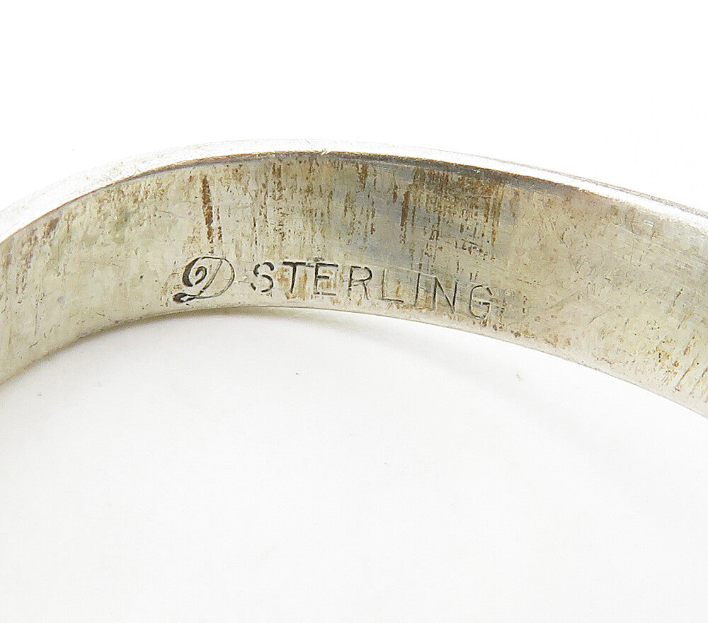 925 Sterling Silver Shiny Love Hearts Bypass Split Band Ring Sz 8 RG16873